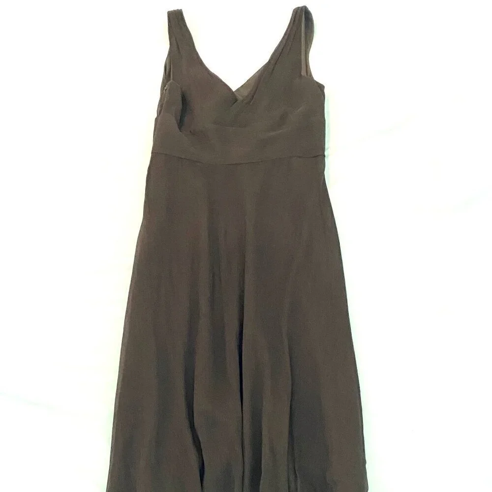 J Crew silk dress Womens Size 4 sleeveless brown cocktail evening fit and flare